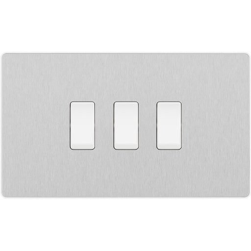 BG Evolve Brushed Steel 3G Intermediate Combination Switch Available from RS Electrical Supplies