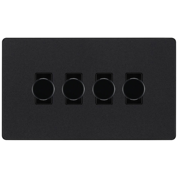 BG Evolve Matt Black 4G Dimmer Switch PCDMB84B Available from RS Electrical Supplies