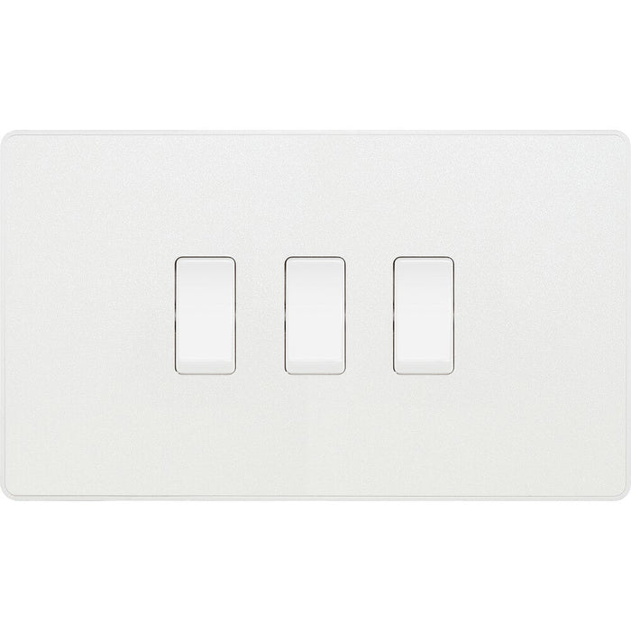 BG Evolve Pearl White 3G 2W Light Switch PCDCL432W Available from RS Electrical Supplies