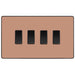 BG Evolve Polished Copper 4G 2 Way Light Switch PCDCP44B Available from RS Electrical Supplies