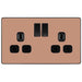 BG Evolve Polished Copper 13A Double Socket 10 Pack PCDCP22B Available from RS Electrical Supplies