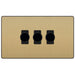 BG Evolve Satin Brass 3G Dimmer Switch PCDSB83B Available from RS Electrical Supplies