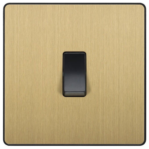 BG Evolve Satin Brass 20A Double Pole Switch PCDSB30B Available from RS Electrical Supplies