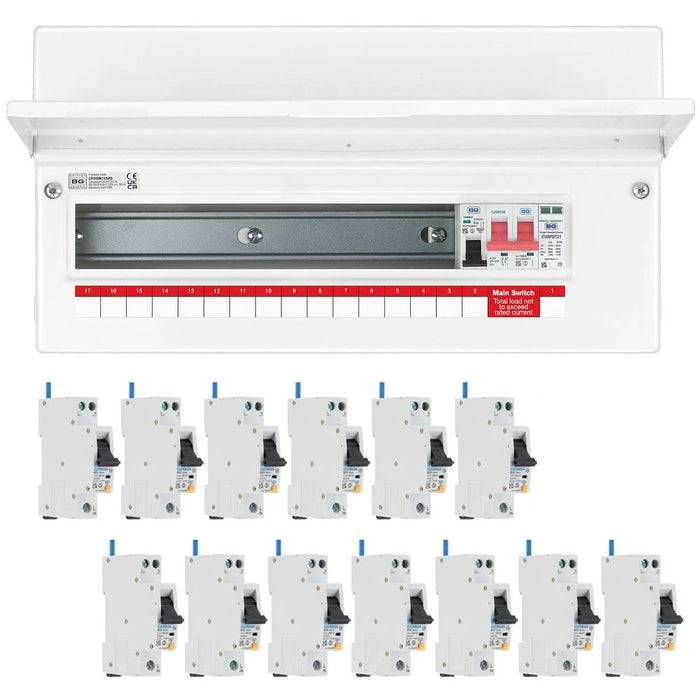 BG Fortress 15 Way 100A Main Switch Consumer Unit SPD with RCBOs