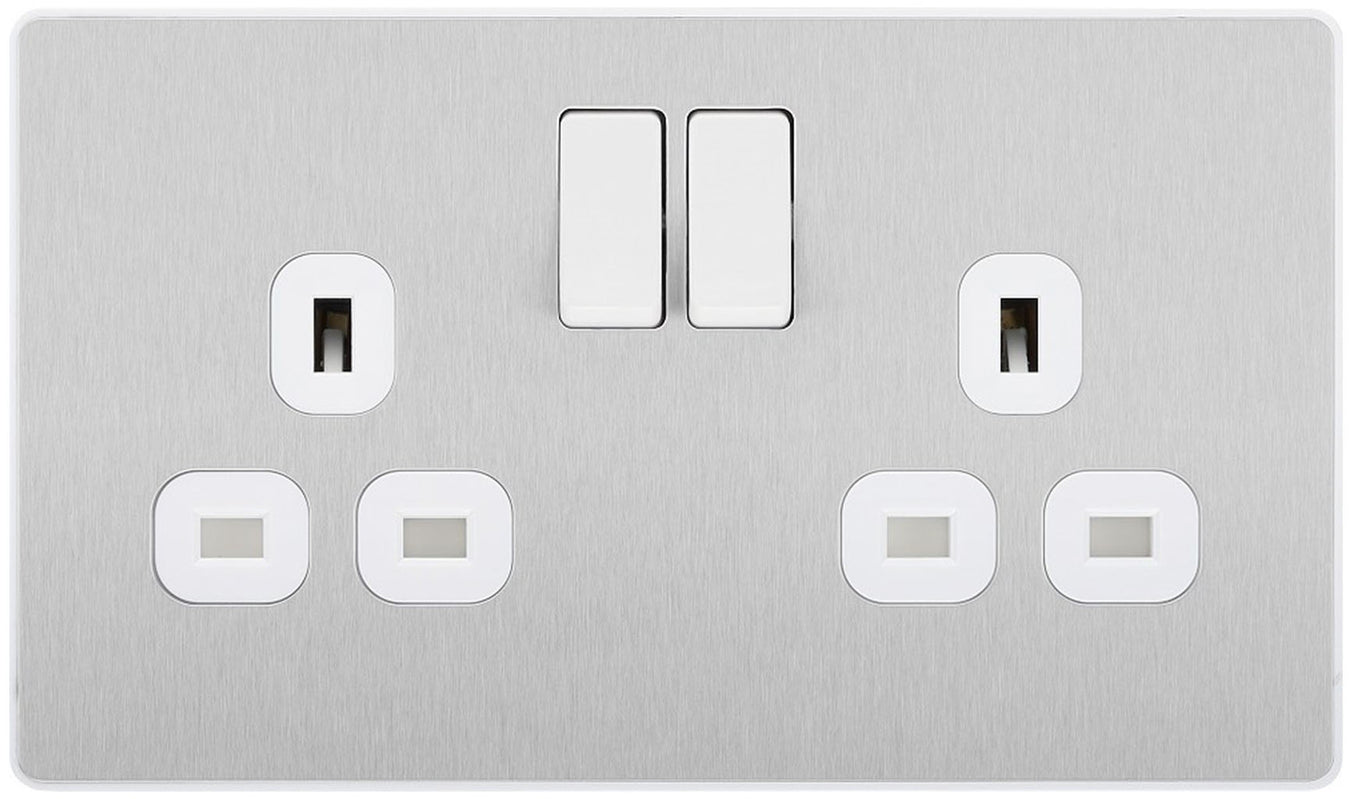 BG Evolve Brushed Steel Switches and sockets