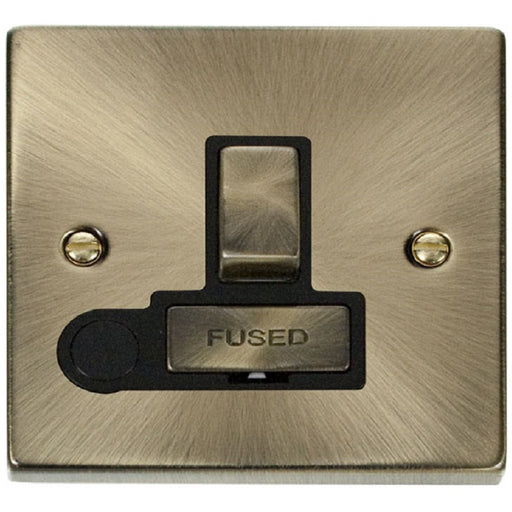 Click Deco Antique Brass 13A Switched Spur with Flex VPAB551BK Available from RS Electrical Supplies