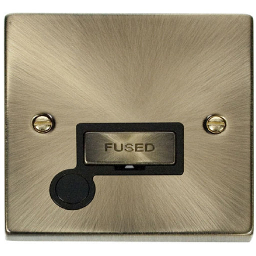 Click Deco Antique Brass 13A Unswitched Spur with Flex VPAB550BK Available from RS Electrical Supplies