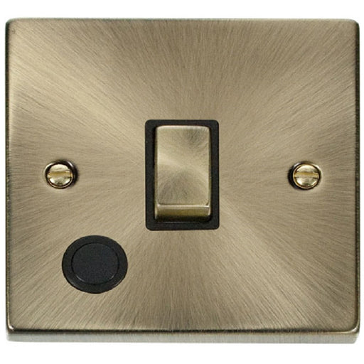 Click Deco Antique Brass 20A Double Pole Switch with Flex VPAB522BK Available from RS Electrical Supplies
