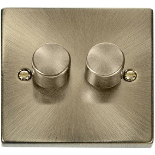 Click Deco Antique Brass 2G LED Dimmer Switch VPAB162 Available from RS Electrical Supplies