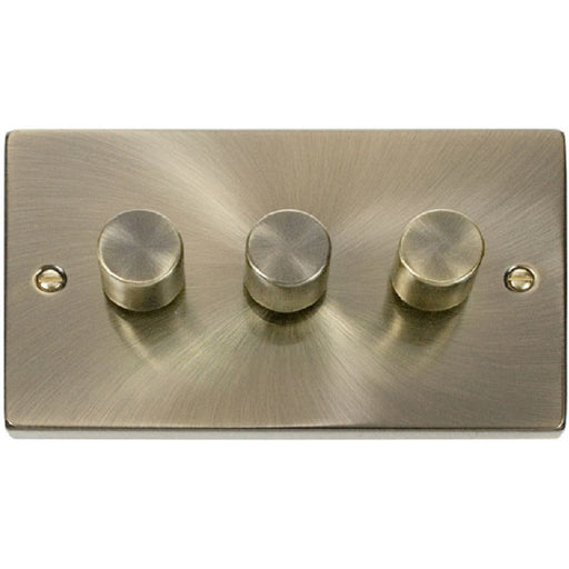 Click Deco Antique Brass 3G LED Dimmer Switch VPAB163 Available from RS Electrical Supplies