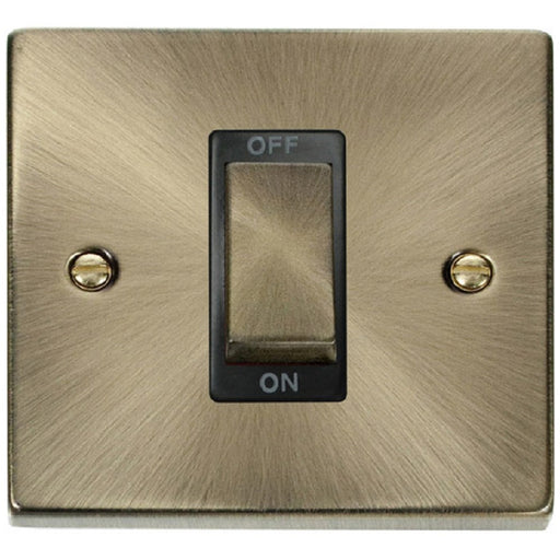 Click Deco Antique Brass 45A Cooker Switch VPAB500BK Available from RS Electrical Supplies