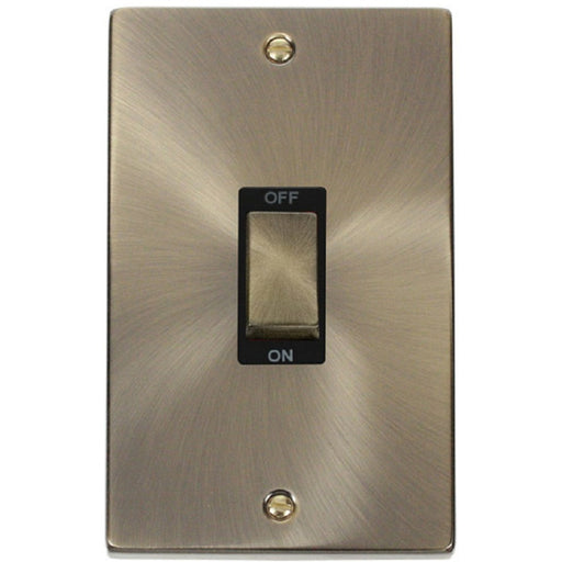 Click Deco Antique Brass 45A Cooker Switch VPAB502BK Available from RS Electrical Supplies