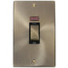 Click Deco Antique Brass 45A Cooker Switch with Neon VPAB503BK Available from RS Electrical Supplies