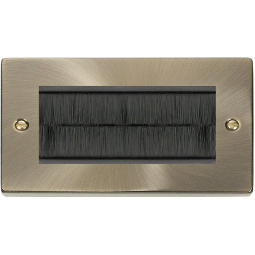 Click Deco Antique Brass 4G Cable Brush Outlet VPAB4BRUSHBK Available from RS Electrical Supplies