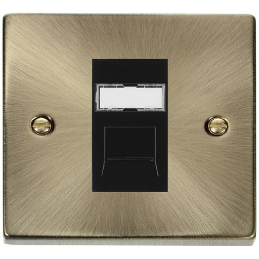 Click Deco Antique Brass Cat5e Data Socket VPABRJ45BK Available from RS Electrical Supplies
