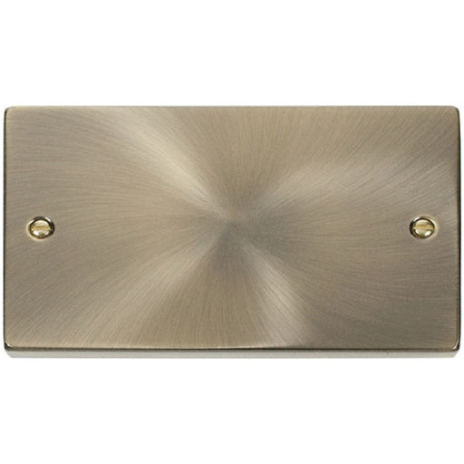 Click Deco Antique Brass Double Blank Plate VPAB061 Available from RS Electrical Supplies