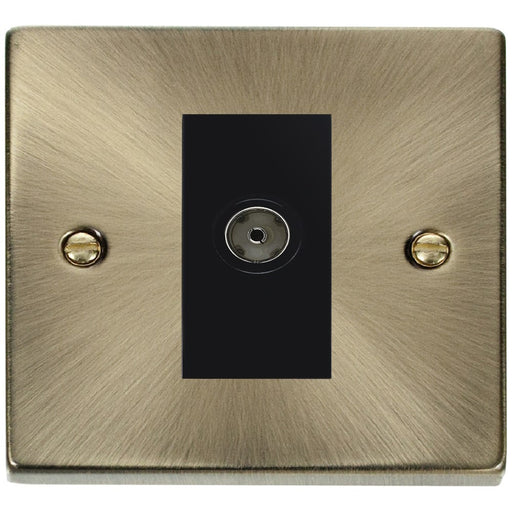 Click Deco Antique Brass Isolated TV Socket VPAB158MBK Available from RS Electrical Supplies