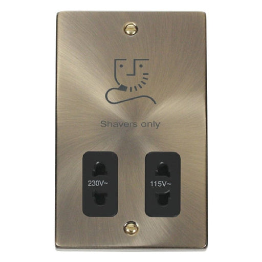Click Deco Antique Brass Shaver Socket VPAB100BK Available from RS Electrical Supplies