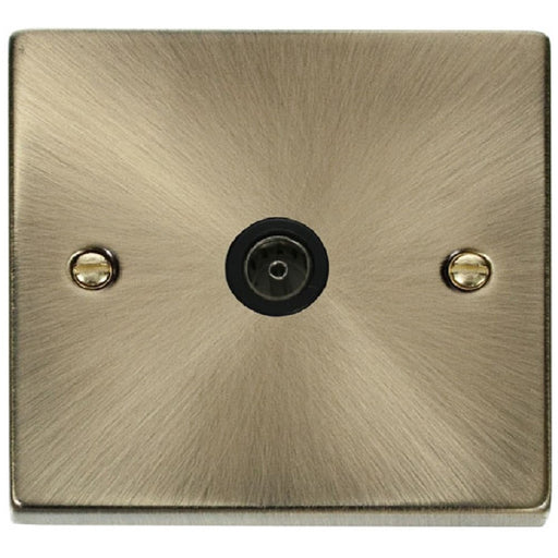 Click Deco Antique Brass TV Socket VPAB065BK Available from RS Electrical Supplies