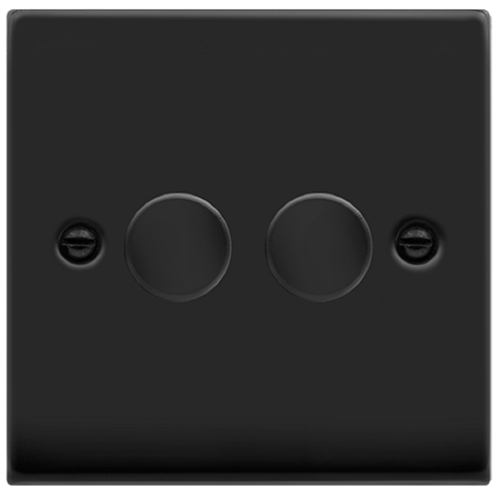 Click Deco Matt Black 2G LED Dimmer Switch VPMB162