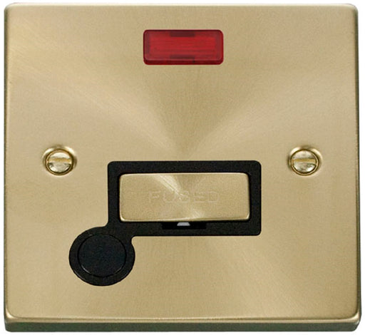 Click-Deco-Satin-Brass-13A-Fused-Connection-Unit-with-Neon-and-Flex-VPSB553BK-Available-from-RS-Electrical-Supplies