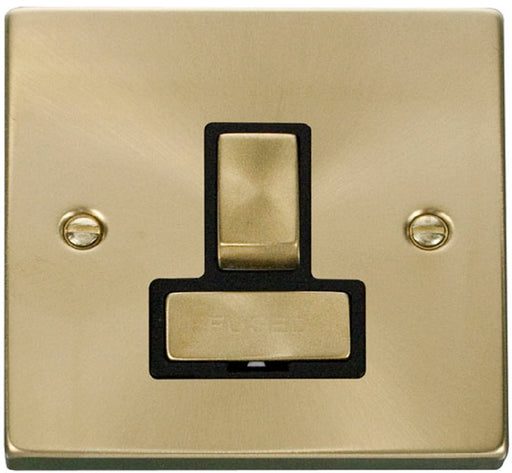Click-Deco-Satin-Brass-13A-Switched-Spur-VPSB751BK-Available-from-RS-Electrical-Supplies