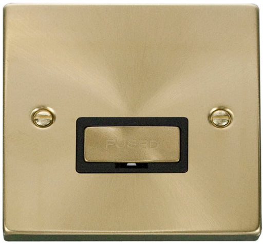 Click-Deco-Satin-Brass-13A-Unswitched-Spur-VPSB750BK-Available-from-RS-Electrical-Supplies