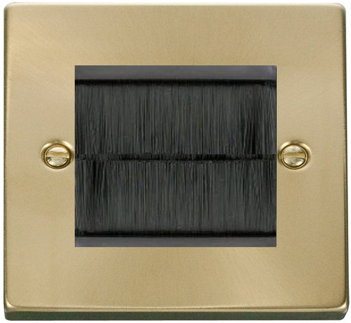 Click-Deco-Satin-Brass-2G-Cable-Brush-Outlet-VPSBBRUSHBK-Available-from-RS-Electrical-Supplies
