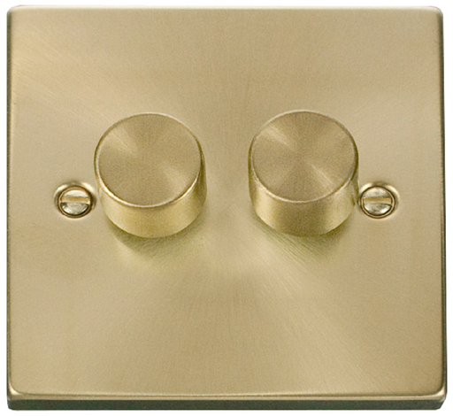 Click-Deco-Satin-Brass-2G-LED-Dimmer-Switch-VPSB162-Available-from-RS-Electrical-Supplies