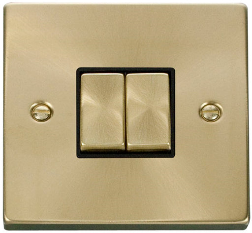 Click-Deco-Satin-Brass-2G-Light-Switch-VPSB412BK-Available-from-RS-Electrical-Supplies