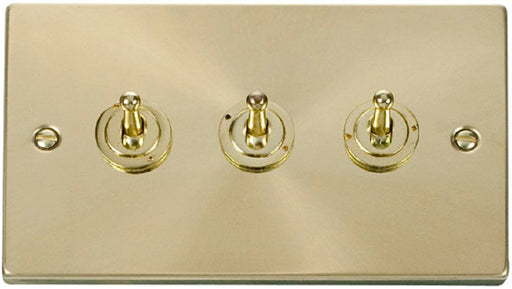 Click-Deco-Satin-Brass-3G-Toggle-Switch-VPSB423-Available-from-RS-Electrical-Supplies