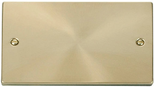 Click-Deco-Satin-Brass-Double-Blank-Plate-VPSB061-Available-from-RS-Electrical-Supplies