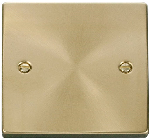 Click-Deco-Satin-Brass-Single-Blank-Plate-VPSB060-Available-from-RS-Electrical-Supplies