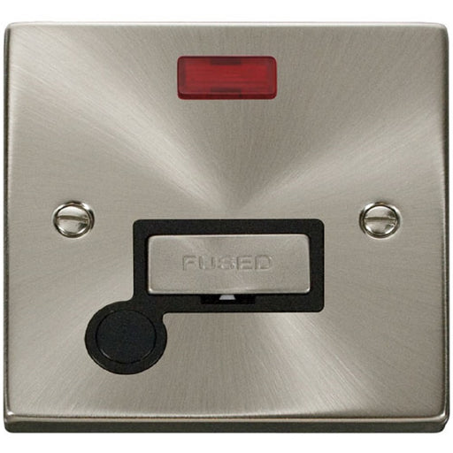 Click Deco Satin Chrome 13A Fused Connection Unit with Neon and Flex VPSC553BK Available from RS Electrical Supplies