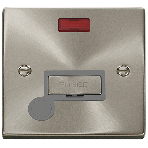 Click Deco Satin Chrome 13A Fused Connection Unit with Neon and Flex VPSC553GY Available from RS Electrical Supplies