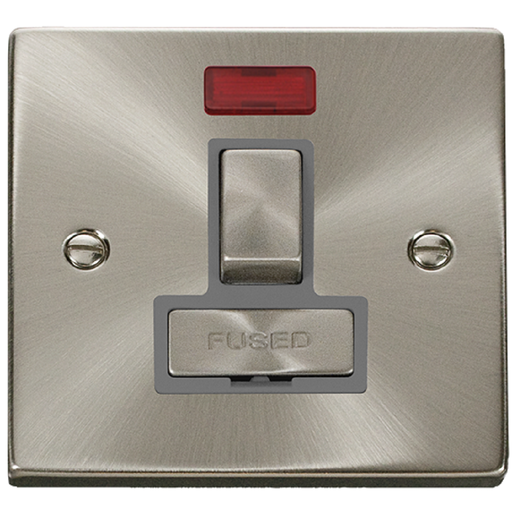 Click Deco Satin Chrome 13A Switched Spur Neon VPSC752GY Available from RS Electrical Supplies
