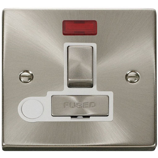 Click Deco Satin Chrome 13A Switched Spur with Flex and Neon VPSC552WH Available from RS Electrical Supplies