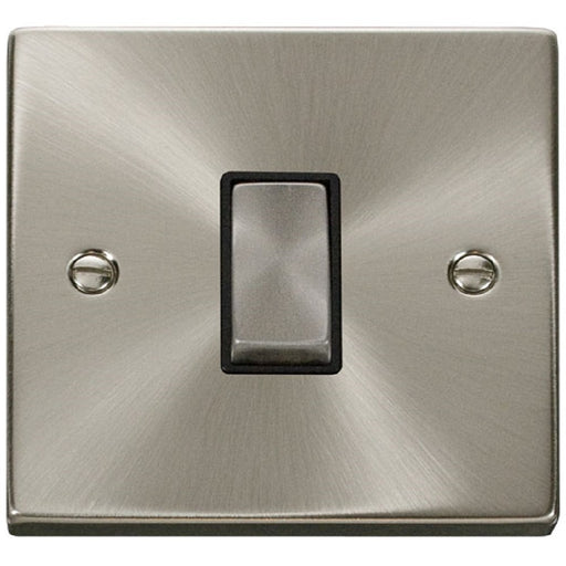 Click Deco Satin Chrome 1G Light Switch VPSC411BK Available from RS Electrical Supplies