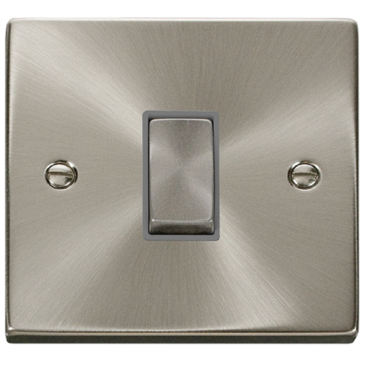 Click Deco Satin Chrome 1G Light Switch VPSC411GY Available from RS Electrical Supplies