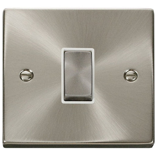Click Deco Satin Chrome 1G Light Switch VPSC411WH Available from RS Electrical Supplies