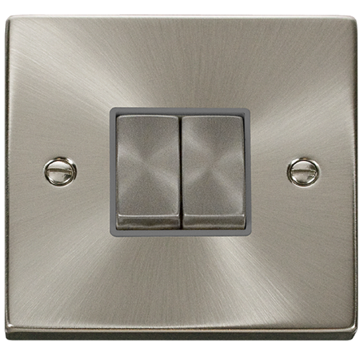Click Deco Satin Chrome 2G Light Switch VPSC412GY Available from RS Electrical Supplies