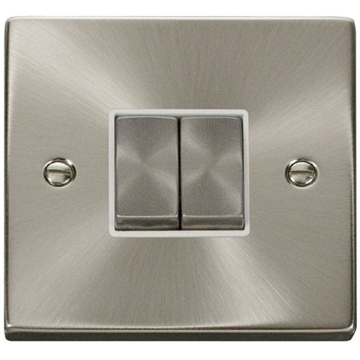 Click Deco Satin Chrome 2G Light Switch VPSC412WH Available from RS Electrical Supplies