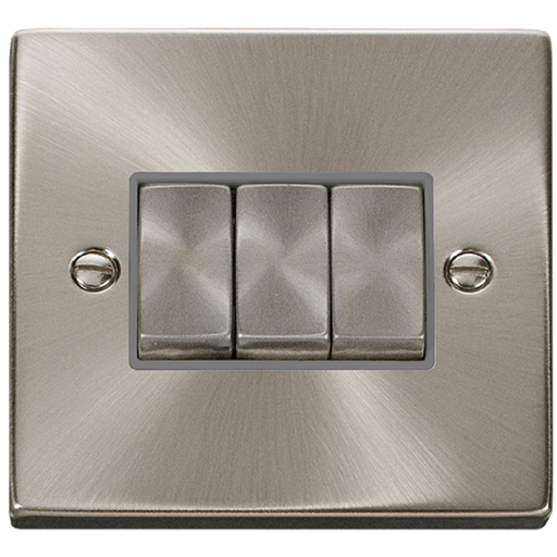 Click Deco Satin Chrome 3G Light Switch VPSC413GY Available from RS Electrical Supplies