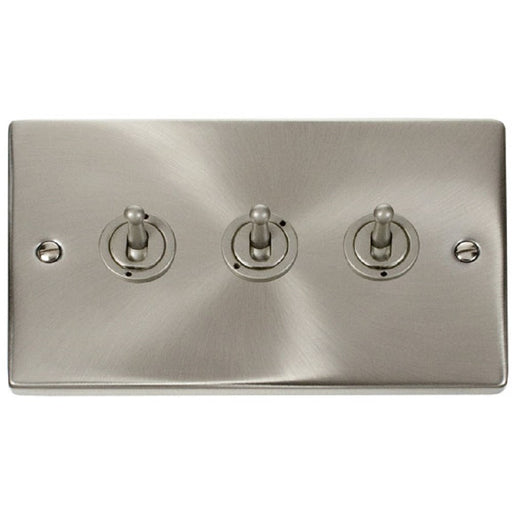 Click Deco Satin Chrome 3G Toggle Switch VPSC423 Available from RS Electrical Supplies