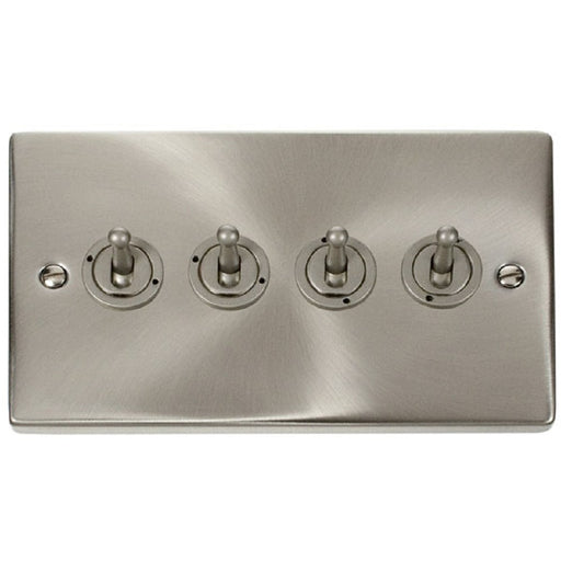 Click Deco Satin Chrome 4G Toggle Switch VPSC424 Available from RS Electrical Supplies