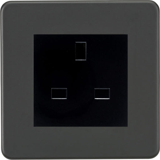 Knightsbridge Screwless Anthracite 13A Unswitched Socket SF13AMAT Available from RS Electrical Supplies