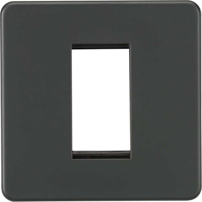 Knightsbridge Screwless Anthracite 1G Euro Plate SF1GAT Available from RS Electrical Supplies