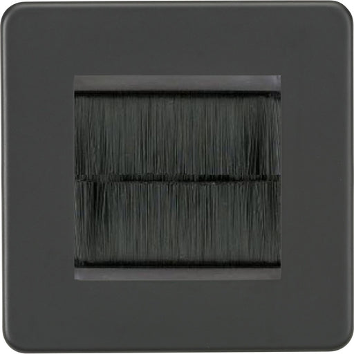 Knightsbridge Screwless Anthracite 2G Cable Brush Outlet SF2GATBR Available from RS Electrical Supplies