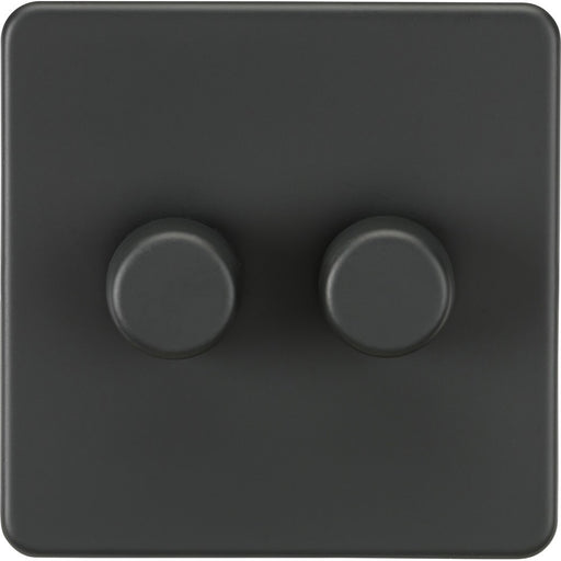 Knightsbridge Screwless Anthracite 2G Dimmer Switch SF2192AT Available from RS Electrical Supplies