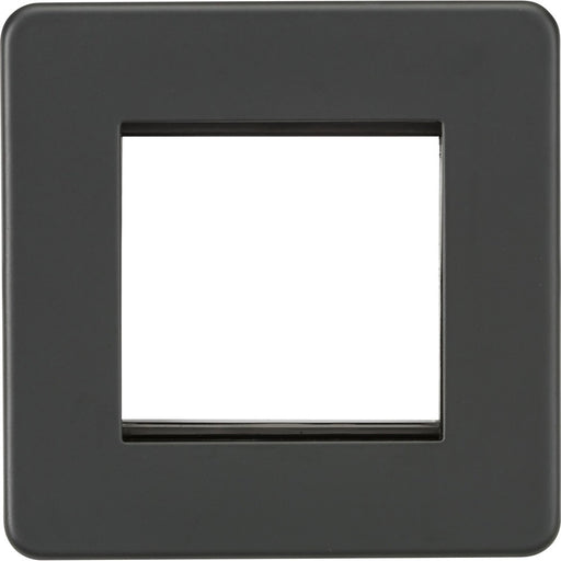 Knightsbridge Screwless Anthracite 2G Euro Plate SF2GAT Available from RS Electrical Supplies